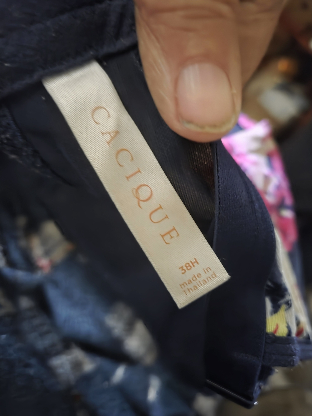 Cacique Navy Floral Bra